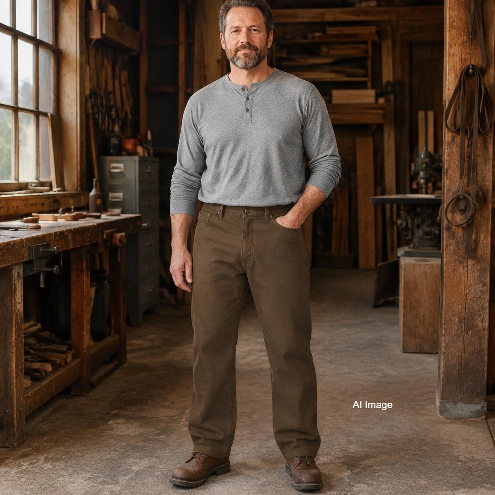 Duluth Trading Brown Work Pants Mens 40x32 Relaxed Utility Canvas Casual